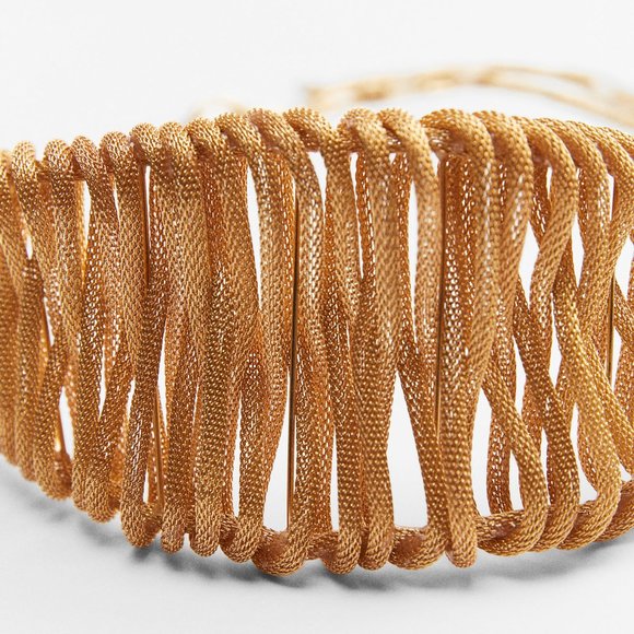 ZARA GOLD WOVEN METAL BELT GOLDEN - REF. 4736/252 SIZE 30
